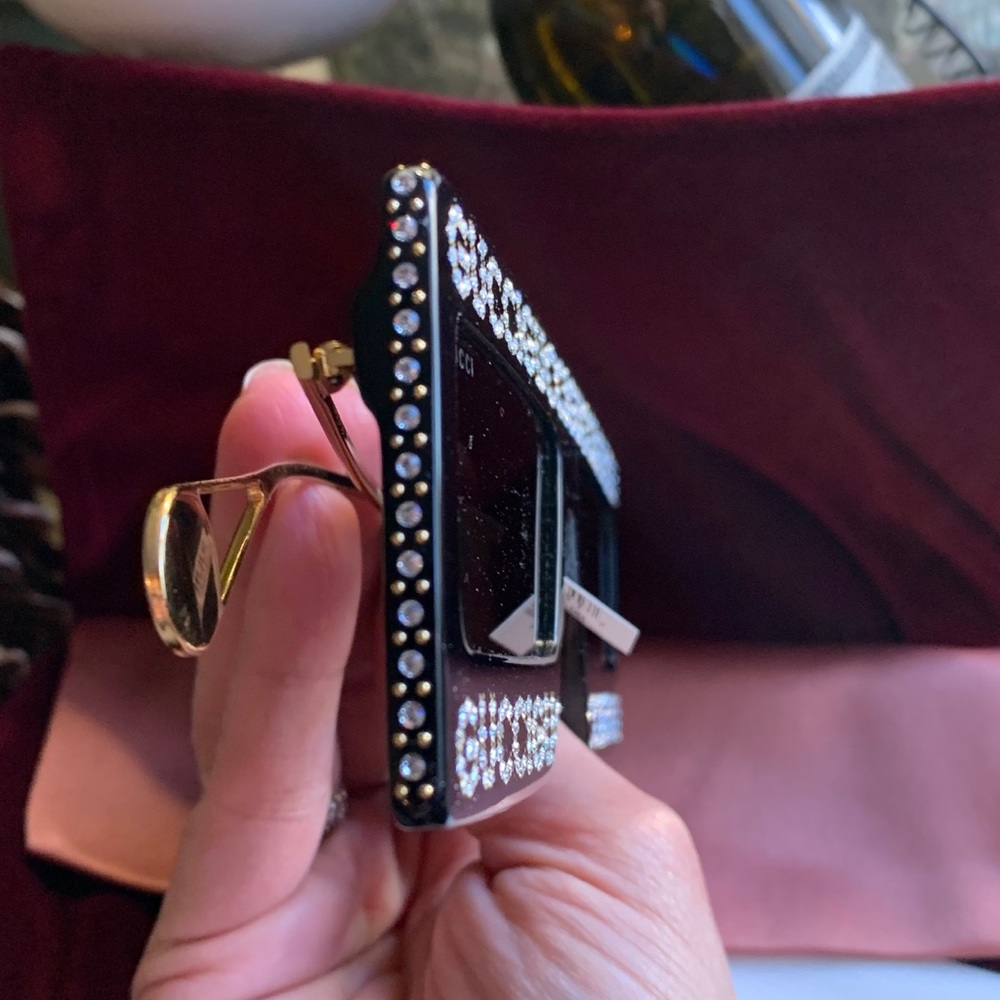 SOLD⛔️Authentic GUCCI 60 Rectangular "Hollywood collection " crystals acetate - Picture 6 of 16